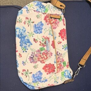Rosetti Floral Crossbody Bag in Cream with Blue, Pink and Green Blooms